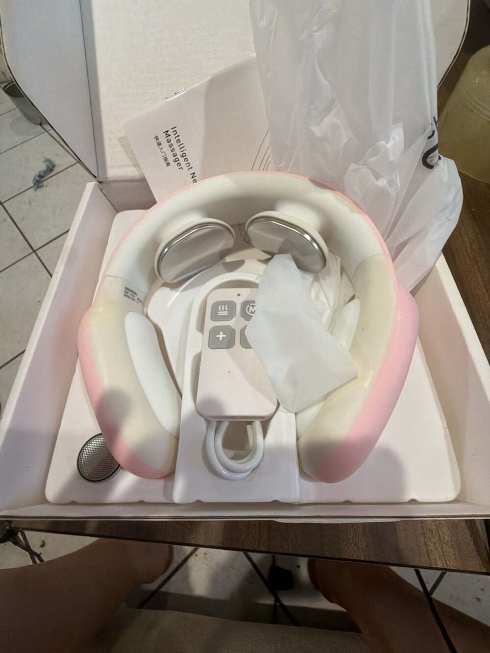 Intelligent Neck Massager Remote Control Pink